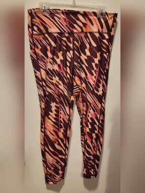 tek gear Multicolor Printed Ankle Leggings in Pink, Brown & Orange